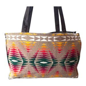 Pendleton Woolen Tote Bag Native Pattern Southwest Vintage Wool Purse Shoulder
